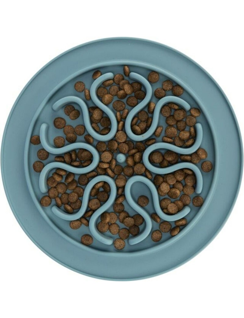 Ciotola ad Alimentazione Lenta per Animali Domestici Trixie TX-25035 Azzurro Grigio Silicone