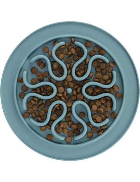 Ciotola ad Alimentazione Lenta per Animali Domestici Trixie TX-25035 Azzurro Grigio Silicone