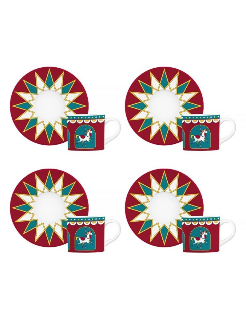 Ensemble de tasses à café Bialetti Winter Wonderland Turquoise Porcelaine 80 ml 4 Unités