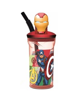 Vaso con Pajita The Avengers Seven Wonders Iron Man 360 ml