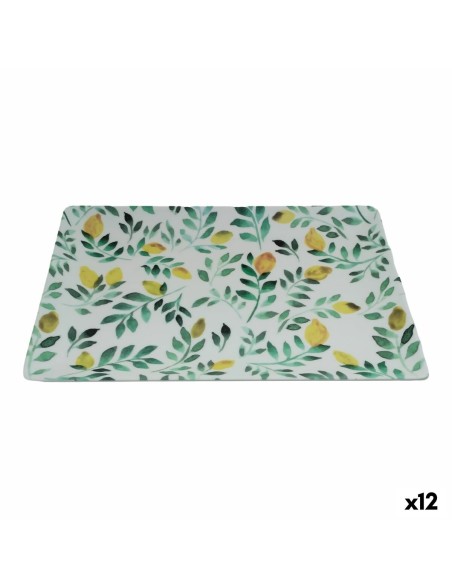 Tablett für Snacks La Mediterránea Zitronengelb 30 x 20 x 2,5 cm (12 Stück)