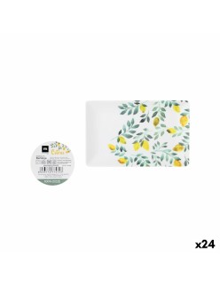 Tablett für Snacks La Mediterránea Zitronengelb 20 x 13 x 2 cm (24 Stück)