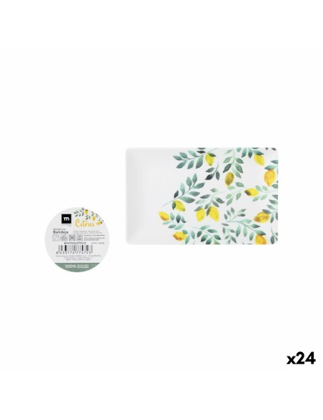 Tablett für Snacks La Mediterránea Zitronengelb 20 x 13 x 2 cm (24 Stück)