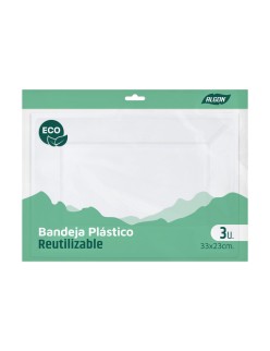 Service de vaisselle Algon Plastique Rectangulaire 33 x 23 cm 3 Pièces (24 Unités)