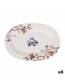Plateau apéritif Toscana Fleurs Oblongue 30 x 20 x 2 cm (6 Unités)