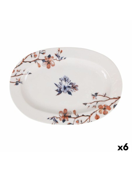 Plateau apéritif Toscana Fleurs Oblongue 30 x 20 x 2 cm (6 Unités)