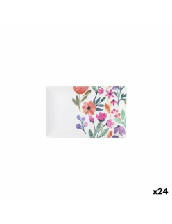 Plateau apéritif La Mediterránea Fleurs 20 x 13 x 2 cm (24 Unités)