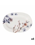 Bandeja de Aperitivos Toscana Flores Ovalado 27 x 7 x 1,5 cm (6 Unidades)