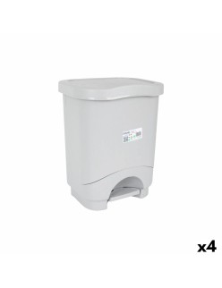 Cubo de Basura con Pedal Tontarelli Idea Gris 24 L (4 Unidades)