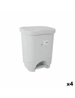 Cubo de Basura con Pedal Tontarelli Idea Gris 18 L (4 Unidades)