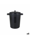 Cubo de Basura con Ruedas Dem Negro 25 L (6 Unidades)