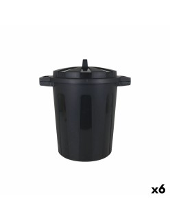 Cubo de Basura con Ruedas Dem Negro 25 L (6 Unidades)