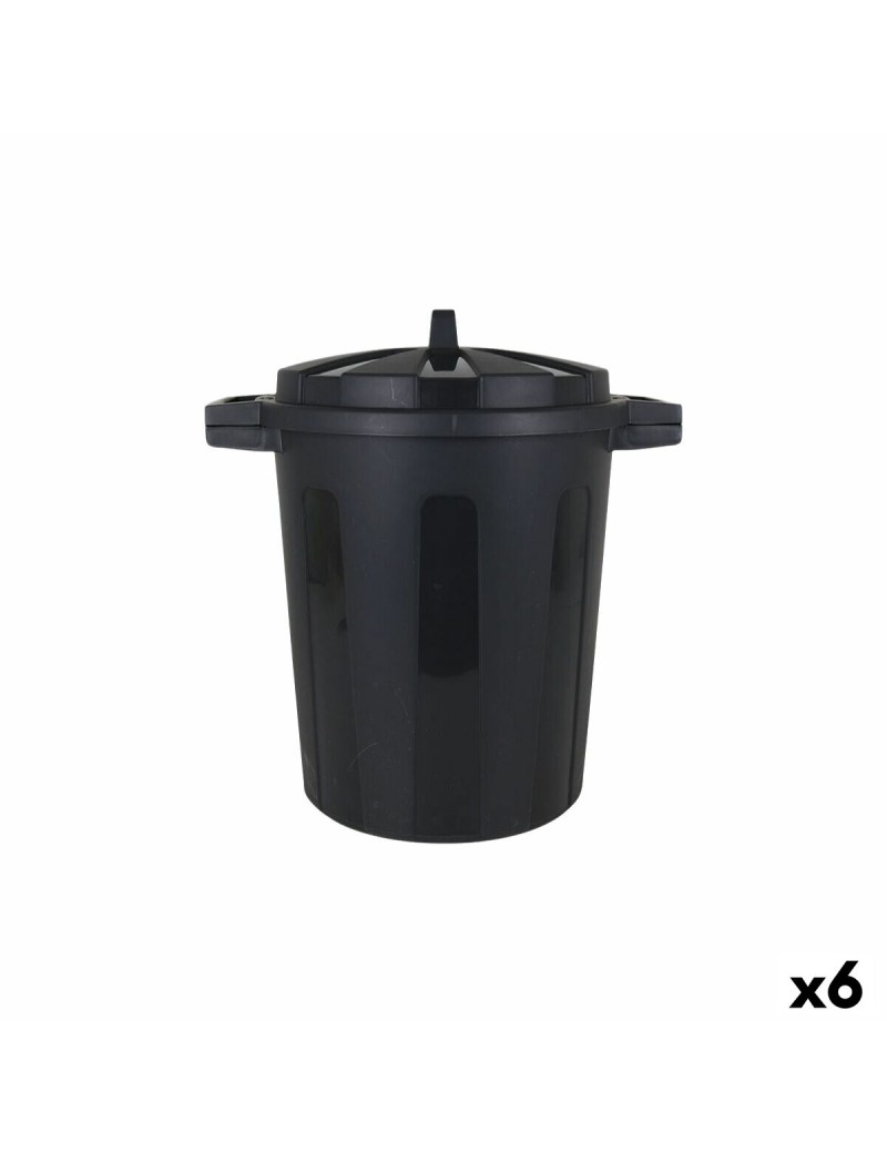 Cubo de Basura con Ruedas Dem Negro 25 L (6 Unidades)