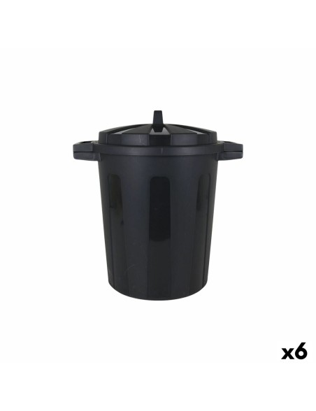 Cubo de Basura con Ruedas Dem Negro 25 L (6 Unidades)