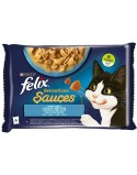 Comida para gato Purina Felix Sensations Bacalao Zanahoria Tomate 4 x 85 g