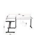 Escritorio Huzaro HZ-Hero 6.0 Blanco Acero Fibra de carbono 178 x 4 x 112 cm