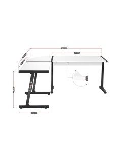 Escritorio Huzaro HZ-Hero 6.0 Blanco Acero Fibra de carbono 178 x 4 x 112 cm