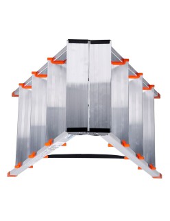 Escalera plegable de 4 peldaños Krause 120403 Plateado Aluminio