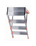 Escalera plegable de 4 peldaños Krause 120403 Plateado Aluminio