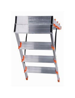 Escalera plegable de 4 peldaños Krause 120403 Plateado Aluminio
