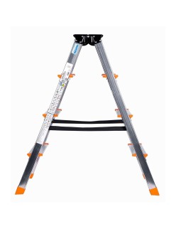 Scala Pieghevole a 4 Scalini Krause 120403 Argentato Alluminio