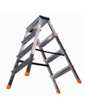 Escalera plegable de 4 peldaños Krause 120403 Plateado Aluminio