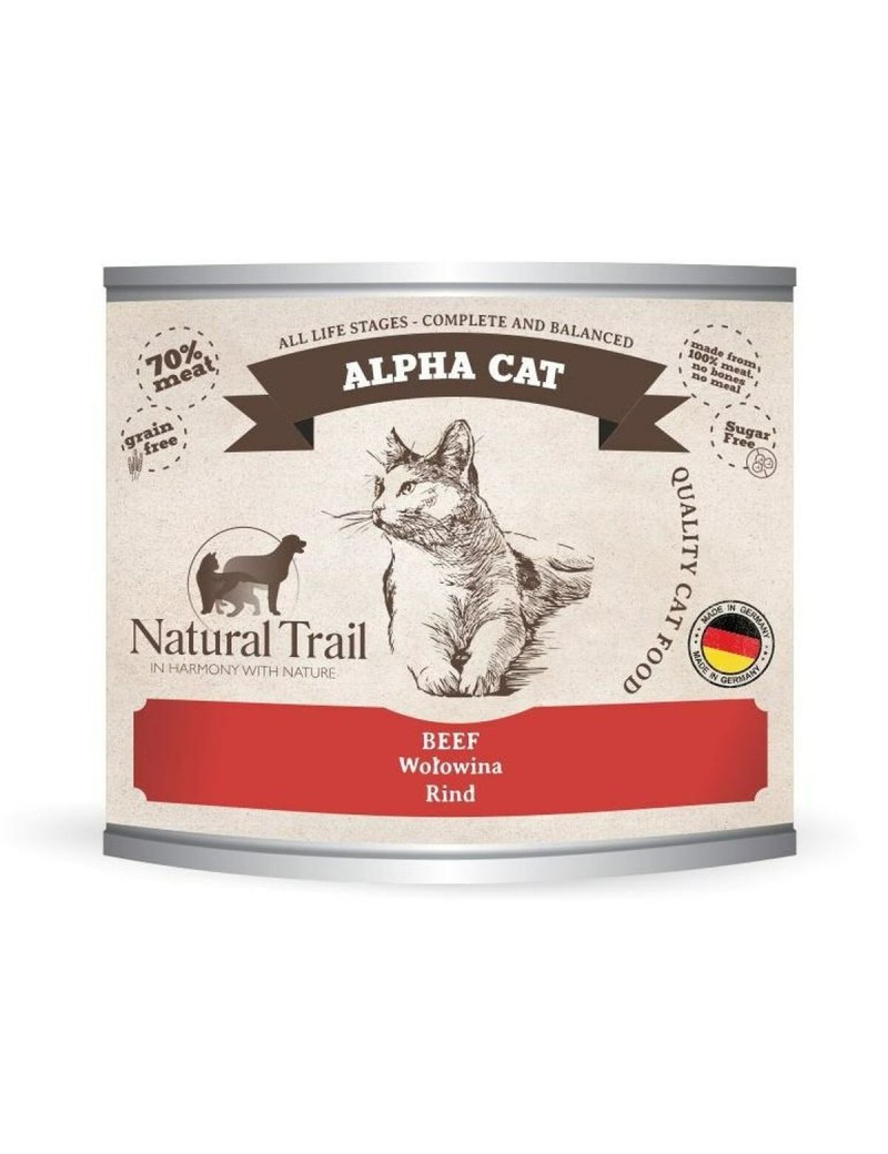 Comida para gato NATURAL TRAIL Alpha Cat Beef Carne de vacuno 200 g
