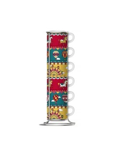 Ensemble de 6 tasses à café Bialetti Winter Wonderland Porcelaine 80 ml 6 Pièces (6 Unités)
