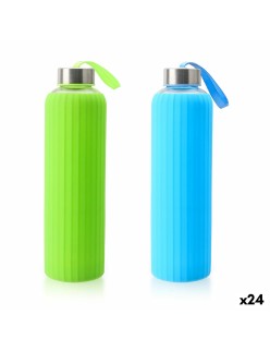 Bottiglia d'acqua Bewinner Vetro Silicone 600 ml (24 Unità)
