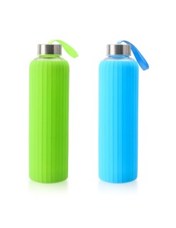 Bottiglia d'acqua Bewinner Vetro Silicone 600 ml (24 Unità)