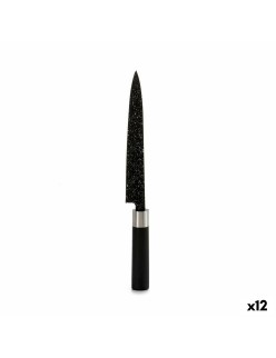 Küchenmesser Kinvara KT11-5604M02 Schwarz Silberfarben Edelstahl Kunststoff 3,5 x 33,3 x 2,2 cm Marmor (12 Stück)