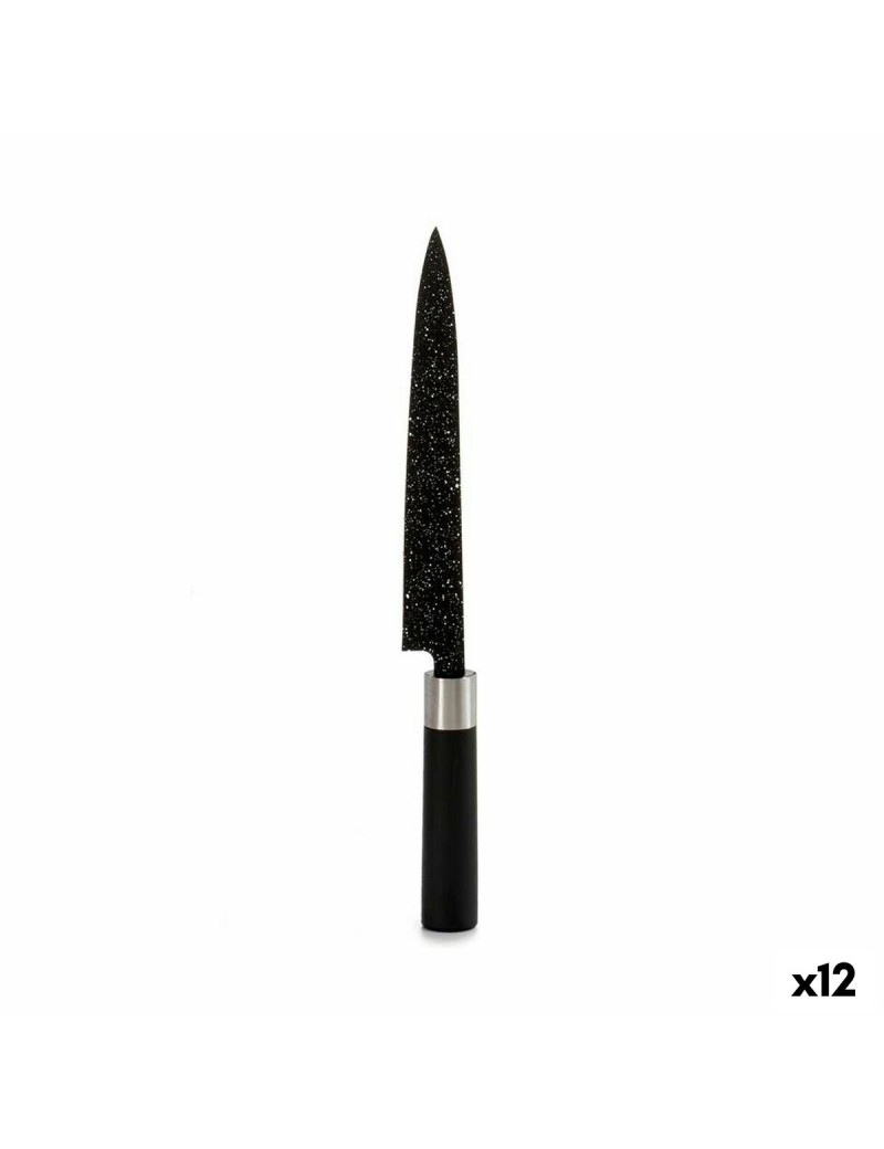 Küchenmesser Kinvara KT11-5604M02 Schwarz Silberfarben Edelstahl Kunststoff 3,5 x 33,3 x 2,2 cm Marmor (12 Stück)