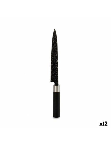 Küchenmesser Kinvara KT11-5604M02 Schwarz Silberfarben Edelstahl Kunststoff 3,5 x 33,3 x 2,2 cm Marmor (12 Stück)