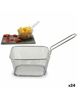 Cesta para Presentar Aperitivos Kinvara 50687 Plateado Hierro 24 x 13 x 11 cm (24 Unidades)