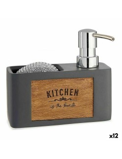Seifenspender 2 in 1 für Spülbecken Kinvara B5625B-A Polyesterharz 15 x 13 x 6 cm (12 Stück)