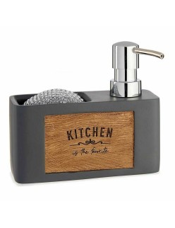 Dispenser di Sapone 2 in 1 per Lavandino Kinvara B5625B-A Poliresina 15 x 13 x 6 cm (12 Unità)
