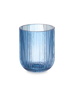 Bicchiere Righe Azzurro Cristallo 270 ml (6 Unità)