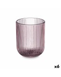 Verre Rayures Rose Verre 270 ml (6 Unités)
