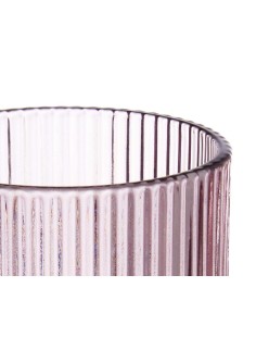 Verre Rayures Rose Verre 270 ml (6 Unités)