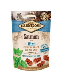 Snack für Katze Carnilove 50 g Süßigkeiten Minze Lachsfarben Fisch