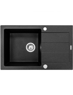 Lavello a Una Vasca Pyramis 78x50 1B 1D 070052701 czarny Nero