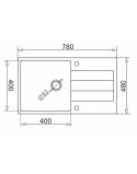 Lavello a Una Vasca Pyramis 78x50 1B 1D 070052701 czarny Nero