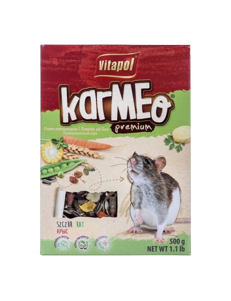 Nourriture Vitapol Karmeo Premium Saumon Pois Lapin Rat 500 g