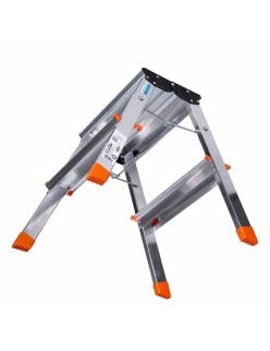 Scala Pieghevole a 2 Scalini Krause 130020 Argentato Alluminio