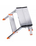 Scala Pieghevole a 2 Scalini Krause 130020 Argentato Alluminio
