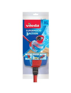 Esfregona Vileda 3Action Velour XL Azul Vermelho