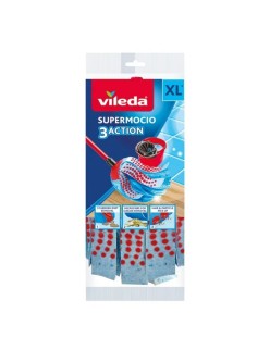 Esfregona Vileda 3Action Velour XL Azul Vermelho