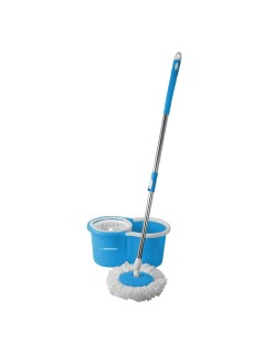 Mop with Bucket Esperanza EHS005 Azzurro Bianco Microfibra