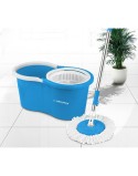 Mop with Bucket Esperanza EHS005 Azzurro Bianco Microfibra