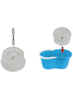Mop with Bucket Esperanza EHS005 Bleu Blanc Microfibre